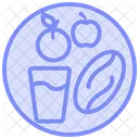 Iftar Plate Duotone Line Icon Icon
