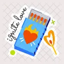 Ignite Love Spark Love Burning Stick Icon