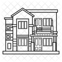 Haus Haus Flachdach Symbol