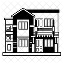 Haus Haus Flachdach Symbol