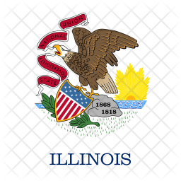 Illinois Flag Icon - Download in Flat Style