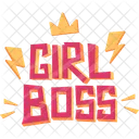 Ilustración tipográfica de Girl Boss  Icono