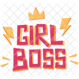 Ilustración tipográfica de Girl Boss  Icono