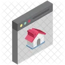 Immobilien Website Gebaude Auf Monitor Gebaude Symbol
