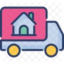 Immobilien Lieferung Tragen LKW Symbol