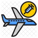 Impfstoffversand Impfstofflieferung Flugzeug Symbol