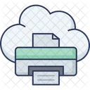 Impresora Base De Datos Nube Icono