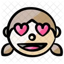 Girl Face Hearts Icon