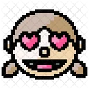 Girl Face Hearts Icon