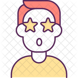 Impressed person Icon - Download in Colored Outline Style