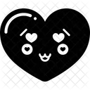 Set Dark Heart Emoji Icon Icon