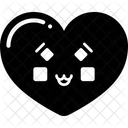Set Dark Heart Emoji Icon Icon