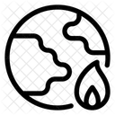 Incendie De Ligne Catastrophe Changement Climatique Icône