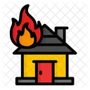 Incendio Em Casa Queimadura Danos Icon