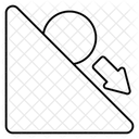 Inclined Plane Friction Force Sloping Surface Icon