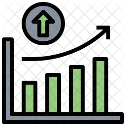 Income Chart Icon - Download in Colored Outline Style