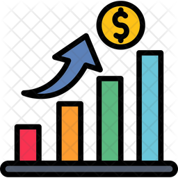Income Chart Icon - Download in Colored Outline Style