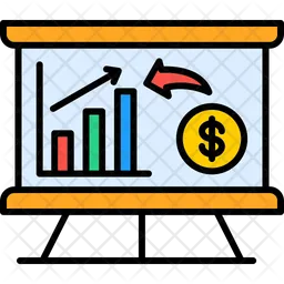 Income chart Icon - Download in Colored Outline Style