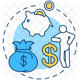 Income demographics Icon - Download in Colored Outline Style
