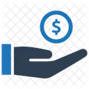 Cash Coin Hand Icon