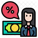 Business Woman Discount Icon