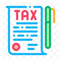 Income Tax Paper And Pen  Icon