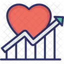 Graph Heart Increase Customer Loyalty Icon