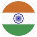 Inde Drapeau Cercle Icône