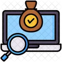 Indexing Laptop Magnifying Glass Icon