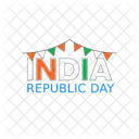 India Republic Day Bharat Typography Icon