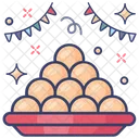 Indian Cuisine Sweets Laddu Icon