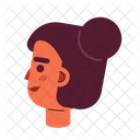 Indian girl with bun side view  Icon