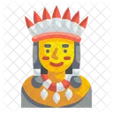 Indianer Mann Stamm Feder Symbol