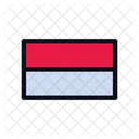 Flag National Red White Icon