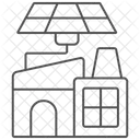 Icone De Linha Fina Da Industria De Energia Solar Ícone
