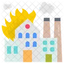 Industrial Accident Fire Factory Fire Icon