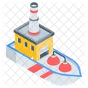 Industrial Boat Cargo Vessel Shipping Boat Icon