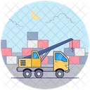Industrial Logistic Crane Construction Crane Excavator Icon
