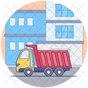 Industrial Trailer Goods Delivery Truck Delivery Truck Icon