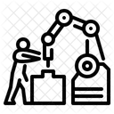 Roboter Arbeiter Assist Symbol