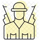 Infanterie Couleur Ombre Thinline Icone Icon