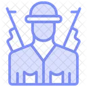 Infantry Duotone Line Icon Icon