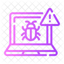 Infected Laptop Cyber Icon