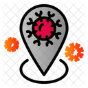 Pin Map Corona Virus Icon