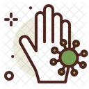 Infected Hand Hand Wash Virus On Hand Icon