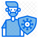 Infected Person Man Medical Mask Icon