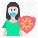 Infected Woman Female Medical Mask Icon