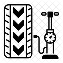 タイヤに空気を入れる、ポンピング、タイヤの空気 アイコン