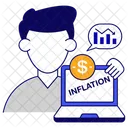 Inflation Hausse Des Taux Valeur Elevee De Largent Icône