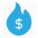Inflation Business Finance Crisis Flame Fire Dollar Icon